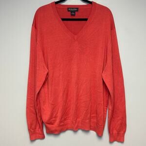 Brooks Brothers Silk Blend Orange Preppy Academia Grandpa Sweater Mens Sz XL